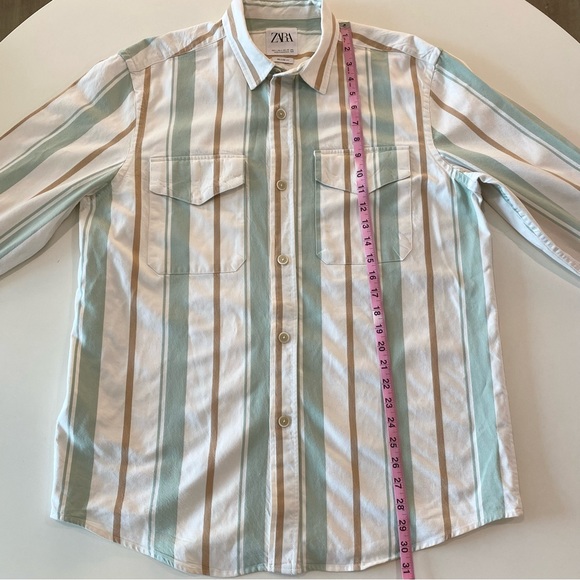 Zara Striped Button Down Long Sleeve Shirt - Picture 6 of 6